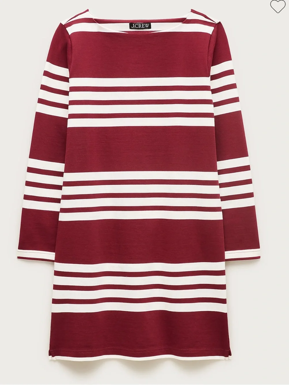 NWT J Crew Long-sleeve mini dress in striped mariner cloth sz L